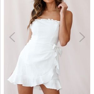 NWT white mini wrap dress